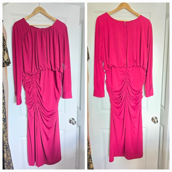 Long sleeve, draped Midnight Velvet dress - Picture 14 of 14